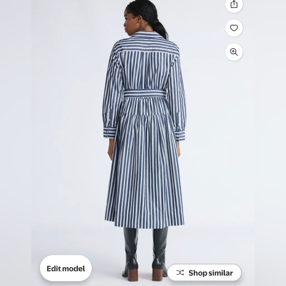 Free Assembly Striped Drop Waist Long Sleeve Dress XL - Picture 3 of 7